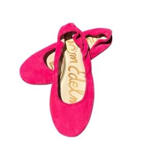 Sam Edelman Pink Round Toe Suede Flats Size 8